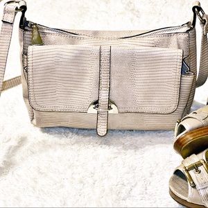 Liz Claiborne Cream Alligator Shoulder Bag